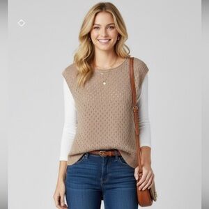 Rebecca Taylor Wool Blend Knit Sweater Vest